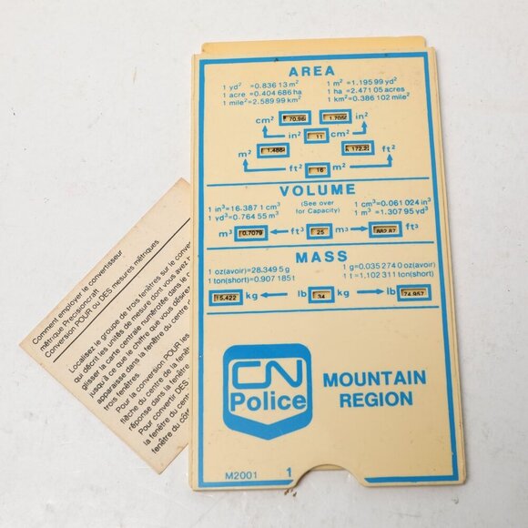 Vintage Canadian National Police Analog Metric Converter Volume Length 1974 - Picture 3 of 10